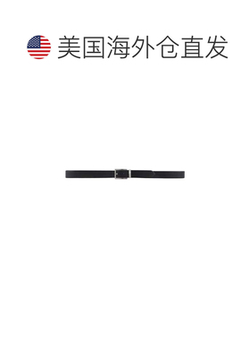 自营emporio armani黑鹰压花双面牛皮腰带-黑色 皮带 美国奥莱直