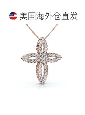 自营pompeii31/2 克拉 TW 钻石十字架宗教 10k 黄金实验室培育 18