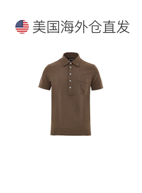 自营Tom Ford Cotton Polo Men's Shirt - brown 美国奥莱直发