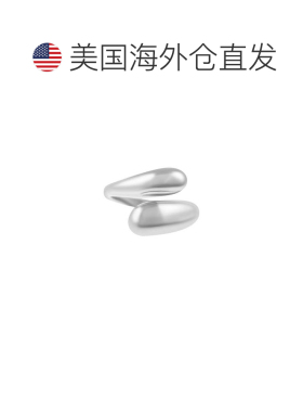自营adornia耐变色镀银重叠矮胖带戒指-银 美国奥莱直发