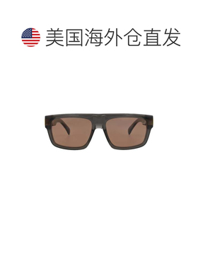 自营dunhill方形镜框回收醋酸纤维太阳眼镜-灰色灰色棕色 美国奥