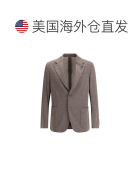 自营Lardini Fleece Wool Men's Blazer - brown 美国奥莱直发
