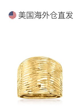 自营 Ross-Simons 意大利 14 克拉黄金钻石切割圆顶戒指 - 黄色