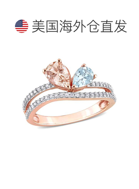 自营 mimi & max1 1/7 CT TGW 梨形摩根石和海蓝宝石和 1/4 CT TW