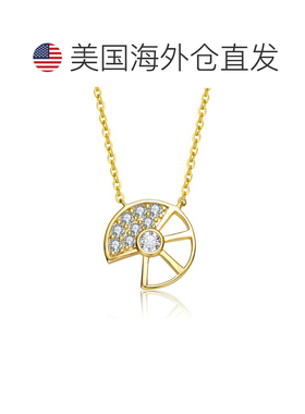 自营genevive纯银 14k 镀金立方氧化锆吊坠项链 - 金 美国奥莱直