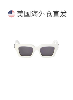 自营off-white米白色维吉尔方形太阳镜-白色-深灰色 美国奥莱直发