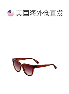 自营 Longchamp女式52毫米橙色太阳镜-透明锈橙色 美国奥莱直发