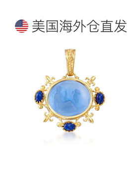 自营Ross-Simons 意大利 Tagliamonte 蓝色威尼斯玻璃凹版和青金