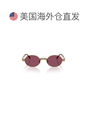 自营miu miu0mu B51s Oval Frame Sunglasses - burgundy 美国奥
