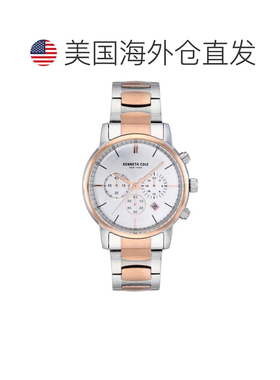 自营Kenneth Cole Men's 44mm Quartz Watch - silver and rose g