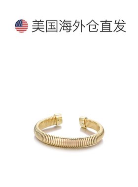 自营adornia14k Gold Plated Omega Coil Cuff - gold 美国奥莱直