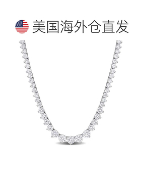 自营mimi & max27 CT TGW 方晶锆石网球项链 925 纯银 - 白色 美