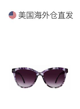 自营 Suzy Levian 女士紫色玳瑁方形镜片太阳镜 - 紫色 美国奥莱