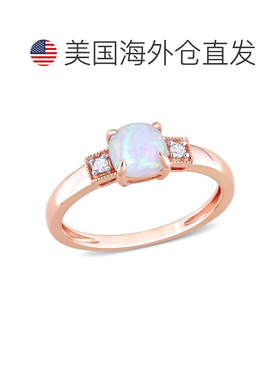 自营 mimi & max1 1/5 CT TGW 垫形蓝色埃塞俄比亚蛋白石和钻石装