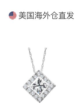 自营 pompeii31 1/5 克拉公主方形切割钻石（1 克拉中心）增强型