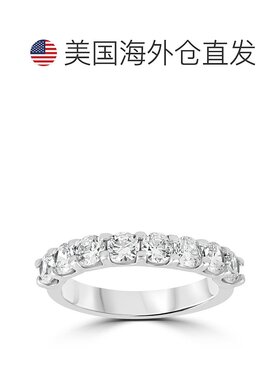 自营 pompeii32 克拉钻石 U 爪结婚戒指 14k 白金周年纪念戒指 -