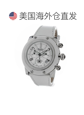 自营GLAM ROCK Leather Dress Women's Watch - black 美国奥莱直