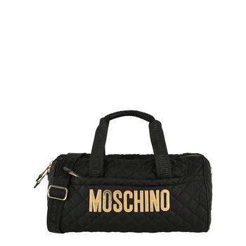 moschino nylon logo duffel bag - ຜົມຊື່ສີດໍາ