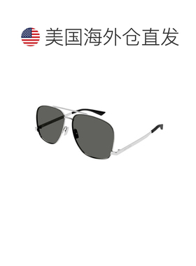 自营saint laurentSL653/F LEON 001银色/灰色-银色 美国奥莱直发