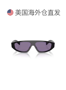 自营prada黑色醋酸纤维矩形太阳镜-灰色 美国奥莱直发