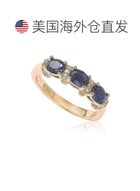 自营 Suzy Levian Rose 纯银天然蓝色蓝宝石和钻石口音半带 - 蓝