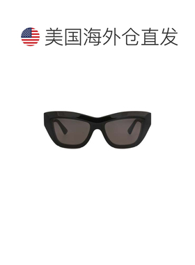 自营bottega veneta猫眼框再生醋酸盐太阳镜-黑色黑色灰色 美国奥
