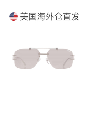 自营Versace Clear Mirror Silver 80 Square Men's Sunglasses V