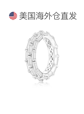 自营Suzy Levian Sterling Silver Cubic Zirconia White Baguett