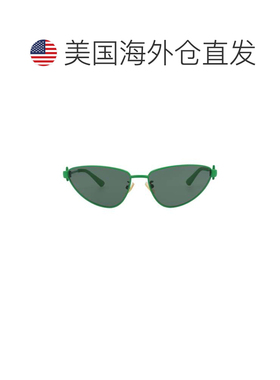 自营bottega veneta猫眼镜框金属太阳镜-绿绿色 美国奥莱直发配饰