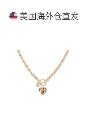 美国直邮 Guess 通用吊坠项链金色心形宝石