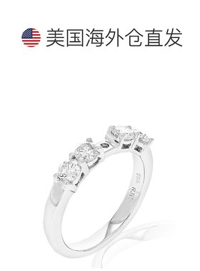 自营 vir jewels0.80 克拉半镶嵌钻石订婚戒指 14K 白金圆形新娘
