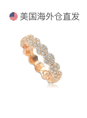 自营 Suzy Levian Rose 纯银立方氧化锆花卉永恒戒指 - 粉红色 美