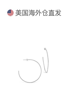 sterling forever925 纯银纹理圈圈 - 玫瑰金 - 银白色 【美国奥