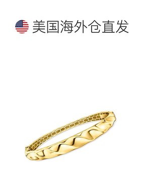 自营 Ross-Simons 18kt 金镀纯银波浪手镯 - 8 英寸 美国奥莱直发