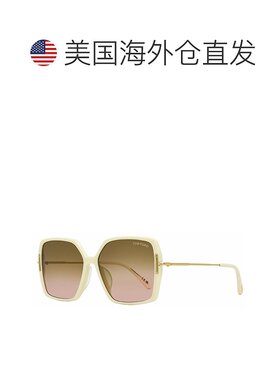 自营Tom Ford女式乔安娜蝴蝶太阳镜TF1039 25F象牙色59mm-25F 美