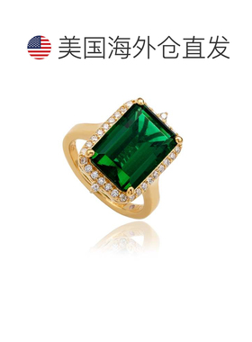 自营Suzy Levian Yellow Sterling Silver Emerald-Cut Green Cub