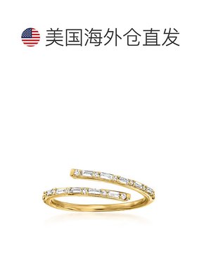 自营 14 克拉黄金 Ross-Simons 钻石旁路戒指 - 白色 美国奥莱直