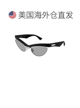 自营bottega veneta银色Bv1480s大胆猫眼太阳镜-灰色 美国奥莱直