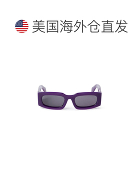 自营off-white米白色Cary长方形太阳镜-紫色-深灰色 美国奥莱直发