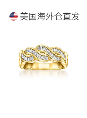 自营Ross-Simons Baguette Diamond Twisted Ring in 18kt Gold O