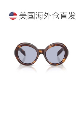 自营pradaHavana PR D08SU圆形醋酸纤维太阳镜-黑色 美国奥莱直发