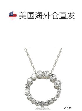 自营 Suzy Levian 纯银立方氧化锆圆形旅行项链 - 白色 美国奥莱
