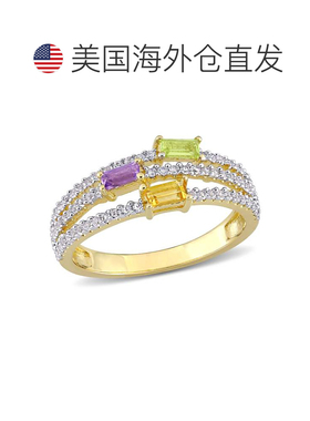 自营 mimi & max5/8 CT TGW 黄水晶橄榄石紫水晶和白色托帕石溢出