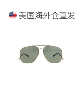 自营saint laurent飞行员镜框金属太阳眼镜-金色金色绿色 美国奥
