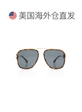 自营Versace Pilot Clip On Sunglasses - brown, gold 美国奥莱