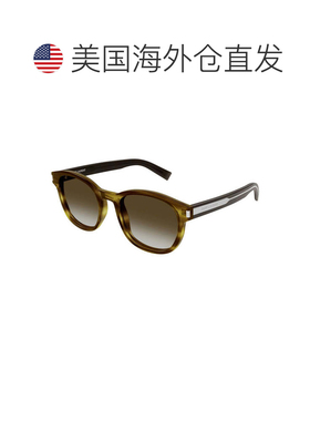 自营Saint Laurent Sunglasses Round Full Rim, Black Frame And