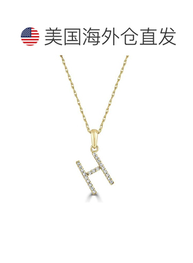 自营 sabrina14k 金和钻石初始项链 - 黄色 h 美国奥莱直发吊坠