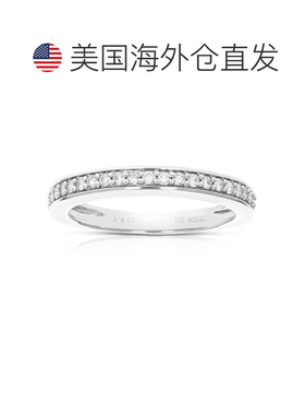 自营vir jewels1/4 克拉 22 颗宝石圆形切割实验室培育钻石结婚戒