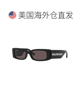 自营Balenciaga EVERYDAY BB 0260s 001 56mm女士矩形太阳镜-黑色