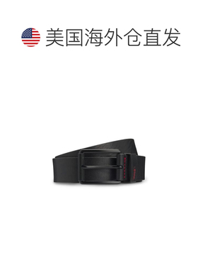 自营hugo bossPin-buckle belt in buffalo leather - black 美